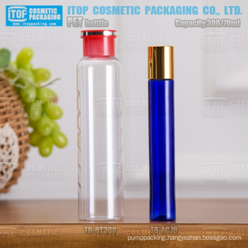 70ml and 300ml slim and tall good looking round attractive and unique cosmetics empty plastic pet bottles